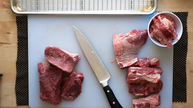 I used the segments to the left of the knife for steak.
